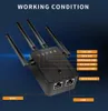 Routers M95B Trådlös router Repeater WiFi 300M Signalförstärkare Extender 4 Antenna Router Signalförstärkare Lämplig för hemmet