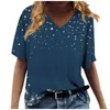 Женские футболки Tops для женщин 2023 Элегантный уникальный случайный летний цветочный короткий рукав плюс y2k