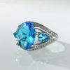anéis de casamento azul