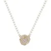 チョーカーかわいい模倣真珠チェーンケメリアの花の花のネックレス