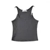 Damestanktop Dames geribbelde tanktop met onzichtbare band Cropped camis