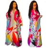 Etnische kleding Afrikaanse jurken voor vrouwen 2023 Zomer afdrukken Plus size lange jurk kledingprintjurken
