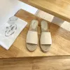 Fibbia a triangolo Scarpe di tela da pescatore Scarpe casual estive Paglia di rafia Espadrillas Designer da donna Scarpe da spiaggia piatte Mezze pantofole donna Mocassini pantofola Ciabatte