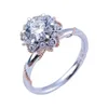 Solitärring, 2 Farben, S925-Sterlingsilber, 1 Karat runder Diamant, einfacher Ring für Frauen, edler Schmuck, Tropfen, GRA-Zertifikat 230529