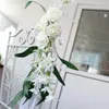 Decorative Flowers White Artificial for Home Garden Decoration Romantic Wedding Favor Fake Plants Flower Wall Welcome Sign Guest Card Decor