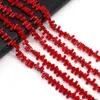 Minchas Vermelhas de coral irregular de cascalho para jóias que produzem Brincos de pulseira de colar de jóias Tamanho 3x7-4x8mm