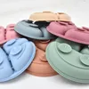 Tasses Vaisselle Ustensiles 4/5/6 Pcs Silicone Bébé Alimentation Set BPA Ventouse Bol Assiette Divisée Manche En Bois Cuillère Fourchette Silicone Bavoirs Enfants Vaisselle 230530