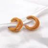 Boucles d'oreilles cerceau coloré trois couches cercle pour les femmes Vintage flocage velours rond déclaration mode bijoux en gros