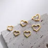 Stud 121416mm Fashion Smooth Gold Color Love Heart Hoop Earrings Simple Cute Heart Circle Piercing Earring Buckle Statement Jewelry J230529 J230529