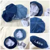 Bérets Foux Béret Chapeaux Casual Denim Lettre Style Japonais Réglable Corde Sboy Caps Casquette Octogonale Baker Boy Peintre Brimless