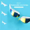 Goggles Swimming Goggs Professional with Earplug Nose Clip Plating Optical Silicone Adult in Pool Anti-fog Sports Eyewear AA230530