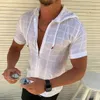 Hommes TShirts Mode LongShort manches à capuche Zipper T-shirt Vêtements pour hommes Été Couleur unie Casual Plaid print Open Stitch Th 230529