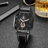 Wristwatches 2023 Fashion Men Luxury Business Watches Mens Military Sports Leather Square Quartz Watch For Gifts Relogio Masculino Clock