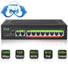 Przełączniki terow gigabit poe przełącznik 10 portów przełącznik Ethernet 1000Mbps 8 PoE +2 Wyselki IEEE802.3af/przy wbudowanej mocy 120W dla kamery IP