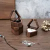 Ювелирные мешочки Стильная коробка для обручального кольца широко используйте деревянные деревенские однослойные хранения слота