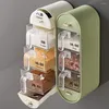 Storage Bottles 1 Set Modern Seasoning Box With Spoon Condiment Canister No Punching Kitchen Wall-mounted Spice Dustproof