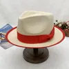 Berretti Cappello da uomo Fedora di paglia Parasole in tessuto fatto a mano da donna Jazz con rilegatura estiva e design abbinato