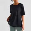 Dames T-shirt 2022new Arrivals Fitness T-shirt met korte mouwen Dames Crop Top Sexy losse kanten mesh stiksels Shirt Blouse Vest Gymkleding J2305