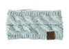 CC bandeau coloré tricoté Crochet torsion bandeau hiver oreille plus chaud élastique bandeau large cheveux accessoires