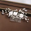 Other Rhinestone Bridal Hair Comb Pearl Tiaras for Women Elegant Crystal Hair Clip Girl Party Hair Jewelry Wedding Hair