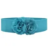 Bälten 1PC Kvinnor Fashion Chiffon Flower Wide Belt Cummerbund Female Elastic All-Match Clothing Decoration Accessories Exquisite