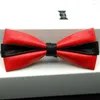 Bow Ties Silver Red Gold Men Wedding Party Tie Patchwork Contrast Color Fashion Male Classic Suit Accessories