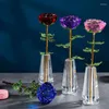 Decorative Flowers Beautiful Crystal Eternal Rose Dome Forever Flower Glass Holder Valentine Day Mother Girl Romantic Gift Home Table