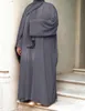 Etnik Giyim 2 Parçalı Kadın Müslüman Maxi Abaya Elbise Gevşek Uzun Kollu Soild Renk Dubai Türkiye İslam Giysileri Kaftan Cobre Mütevazı El Ele Elegance 230529