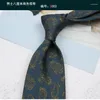 Bow Ties Linbaiway 8cm brittisk stil tryckt nacke för män vintage paisley blommig slips cravat bröllop parti herrar företag