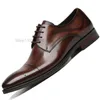 Size 6-12 Luxury Men Dress Shoes Genuine Leather Cap Toe Black Brown Lace Up Mens Brogue Derby Shoe Wedding Oxford Shoes For Men