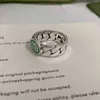 Designer-Schmuck, Armband, Halskette, Ring, Accessoires, ineinandergreifender emaillierter grüner breiter Ring, personalisierter Trend, Männer, Frauen, Liebhaber, gleiches Paar Ringe