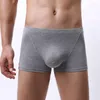 Caleçon Sexy sous-vêtements hommes Boxer Shorts Hombre solide fibre de bambou culotte homme respirant U poche convexe Cueca Calzoncillo