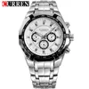 2022 Curren Fashion Casual Men Es roestvrijstalen band Chronograph Watch Waterdichte sportheren 2023 G230529