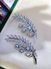 Brooches Leaf Design Seawater Pearl Akoya Brooch 6-7mm Beads Autumn Breastpin Jewelry