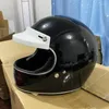 Caschi da moto Visiera antivento con 3 bottoni a scatto Lente per scudo Flip Up Wind For Open Face Casco da moto Anti-UV Fog Universal