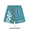RH 2023fw Pantaloncini da uomo Street Summer Fashion Brand Tinta unita Micro Elastic Checker Stampato con coulisse Allentato Sport Capris Cotone