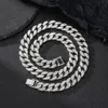 Coole 15-mm-Herren-Halskette aus kubanischem Metall mit voller Diamantkette und Hip-Hop-Mode