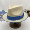 Berretti Cappello da uomo Fedora di paglia Parasole in tessuto fatto a mano da donna Jazz con rilegatura estiva e design abbinato