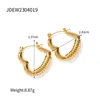 Hoop Earrings Uworld Geometric Jewelry Gold Plated Twist Croissant Heart Earring Stainless Steel Hollow For Women