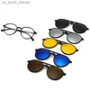 Lunettes de soleil 6 en 1 hommes personnalisés lunettes de soleil magnétiques optiques polarisées aimant Clip sur lunettes de soleil Polaroid Clip sur lunettes de soleil L230523