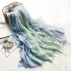 Scarves Literary Artistic Style Thin Scarf Cotton Linen Women Spring Autumn Casual Ombre Color Soft Pashmina Long Shawl 190X95CM