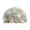 Decorative Flowers 80/70/60/50/40cm White Baby Breath Rose Artificial Flower Ball Wedding Table Centerpiece Deco Gypsophila Floral Event