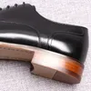 Scarpe oxfords con punta quadrata di marca Scarpe da uomo in vera pelle da uomo classiche classiche da lavoro italiane per uomo Calzature di nuovo design