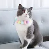 Colarinho de cachorro colar gato colar auto adesivo colar com bolas coloridas moda moda festa decoração de natal