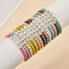 Bracelets porte-bonheur ZMZY perles mignonnes Boho lettre amour émail Bracelet fait à la main bohème élastique amitié perle bijoux