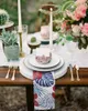 テーブルナプキン4pcs赤い花の熱帯植物の葉平方50cm結婚式の装飾布布キッチンディナーナプキンを提供する