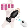 Sex Toy Massager 10 lägen Anal Plug Vibrator Wireless Remote Control Vibrators Manliga prostatleksaker för män Gay Par Masturbator 18