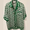 Heren Polo's Groene Ananas Scherm Casablanca Shirts Gradiënt Casual Losse Shorts Mouwen Hawaiian Beach Shirt voor Mannen Vrouwen 230529