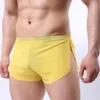 Mutande Taglia Europa Uomo Seta di ghiaccio Sexy Mutandine gay Boxer Garza traslucida ultrasottile Solido Biancheria intima di seta senza cuciture confortevole