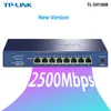 Interruptores de troca Tplink Switch 2.5g Switch Ethernet 8port 2500Mbps 2,5 Gbps interruptor RJ45 TLSH1008 Plug and play